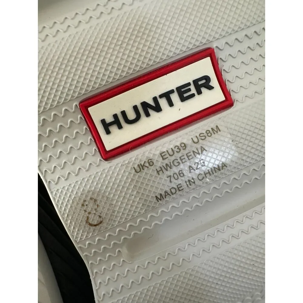 Hunter Women's Geena Waterproof Clogs Black & White Slip-On Garden Shoes Size 8 - Picture 3 of 10
